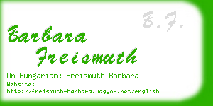 barbara freismuth business card